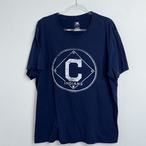 Genuine Merchandise MLB Old School Cleveland Indians T-shirt Blue Men's Sz 2XL